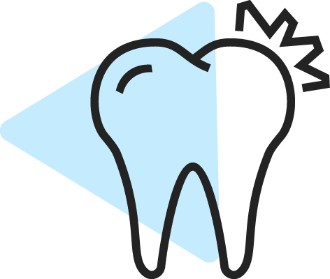 Illustration av en blänkande tand