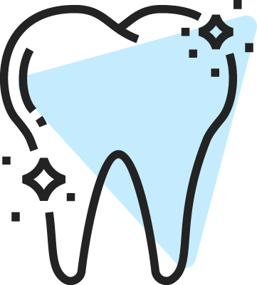 Illustration av en skinande tand